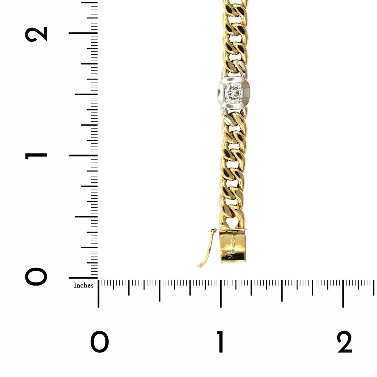 18K Two-Tone Cuban Link Diamond Bracelet, Two-Tone Gold, Long's Jewelers