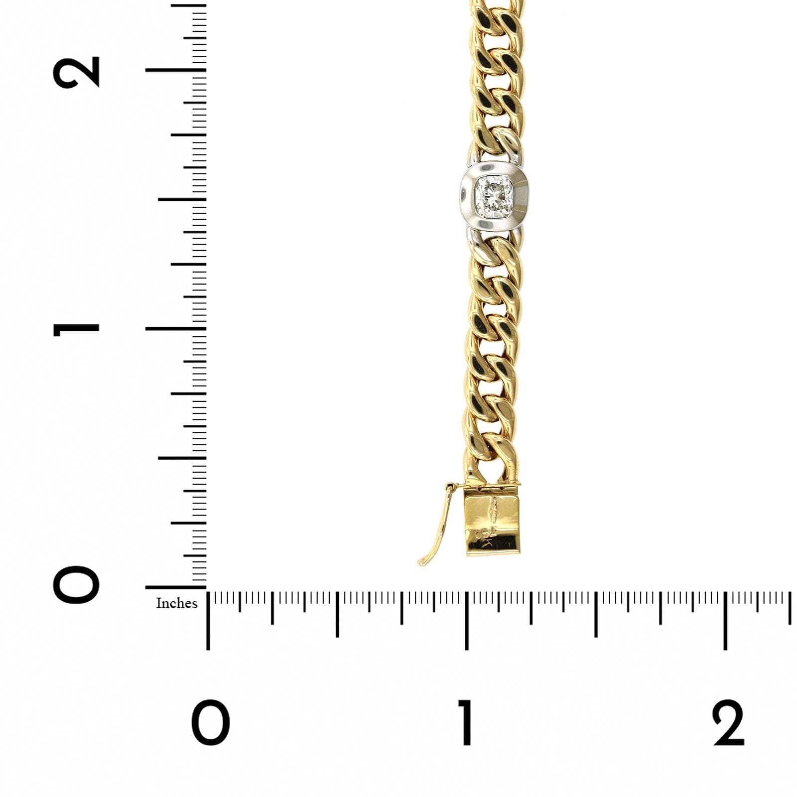 18K Two-Tone Cuban Link Diamond Bracelet, Two-Tone Gold, Long's Jewelers