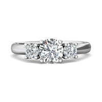 18K White Gold 3 Stone Engagement Ring, white gold, Long's Jewelers