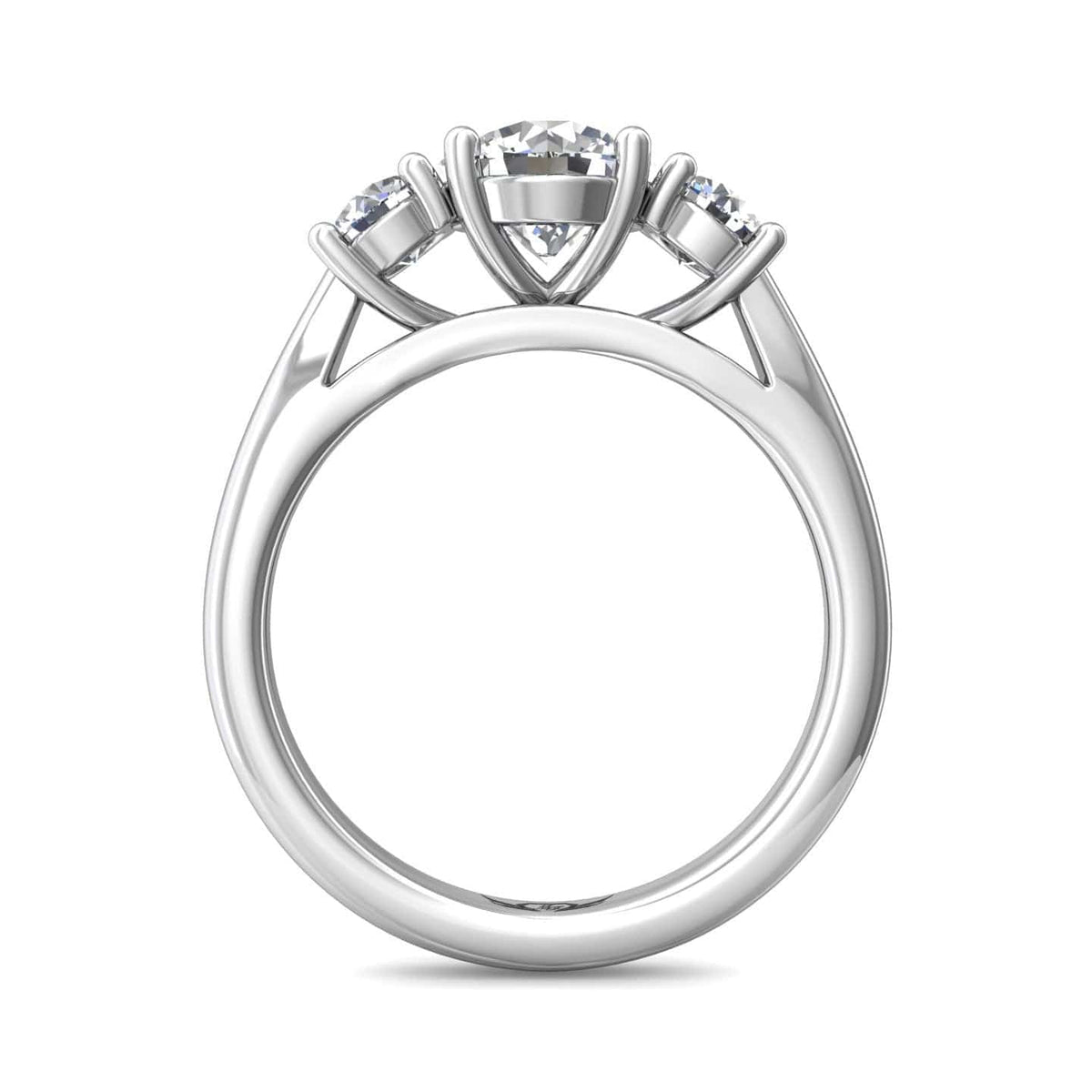 18K White Gold 3 Stone Engagement Ring, white gold, Long's Jewelers