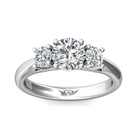 18K White Gold 3 Stone Engagement Ring, white gold, Long's Jewelers