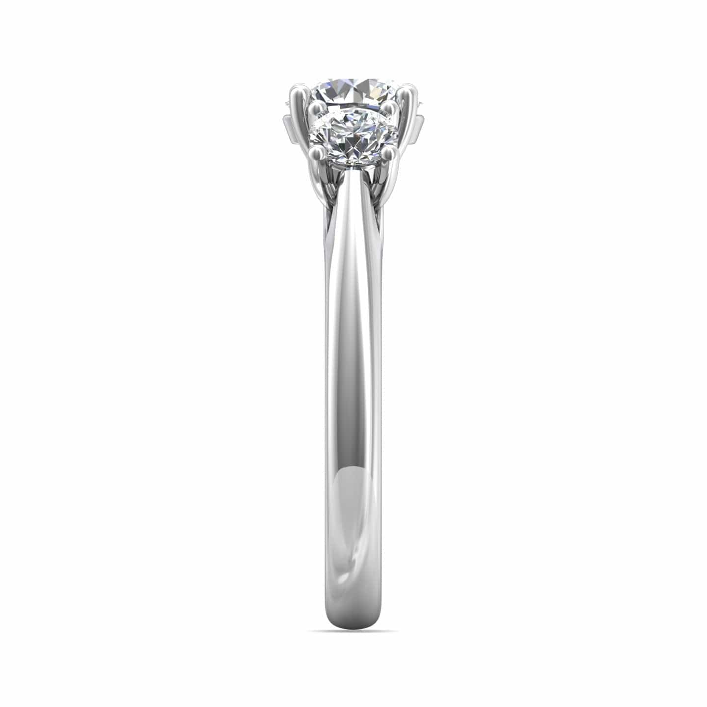 18K White Gold 3 Stone Engagement Ring, white gold, Long's Jewelers