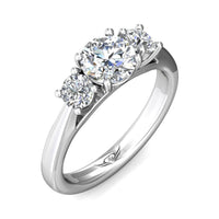 18K White Gold 3 Stone Engagement Ring, white gold, Long's Jewelers