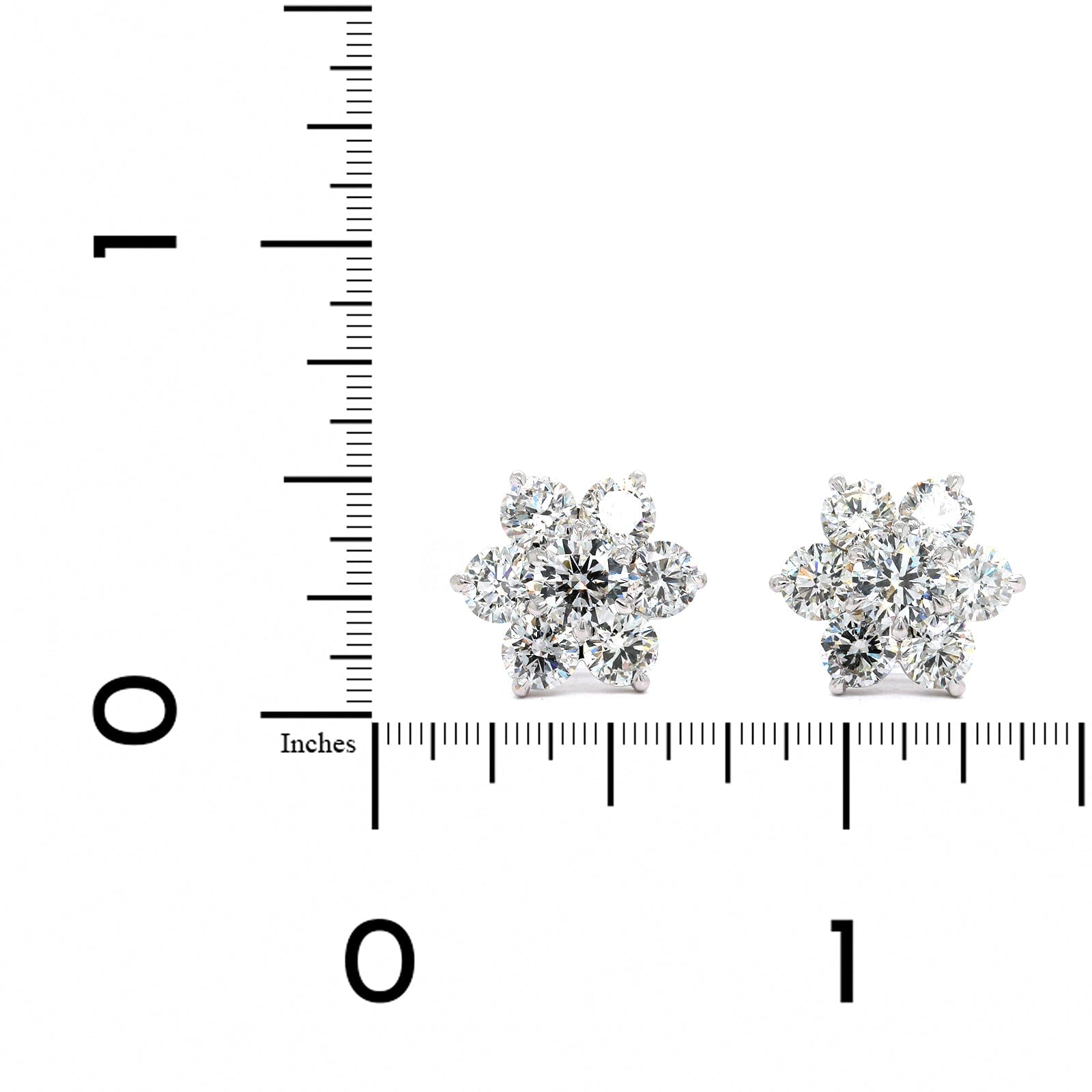 18K White Gold Diamond Flower Earrings, Gold, Long's Jewelers