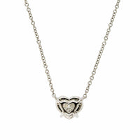 18K White Gold Heart Shape Diamond Pendant, white gold, Long's Jewelers