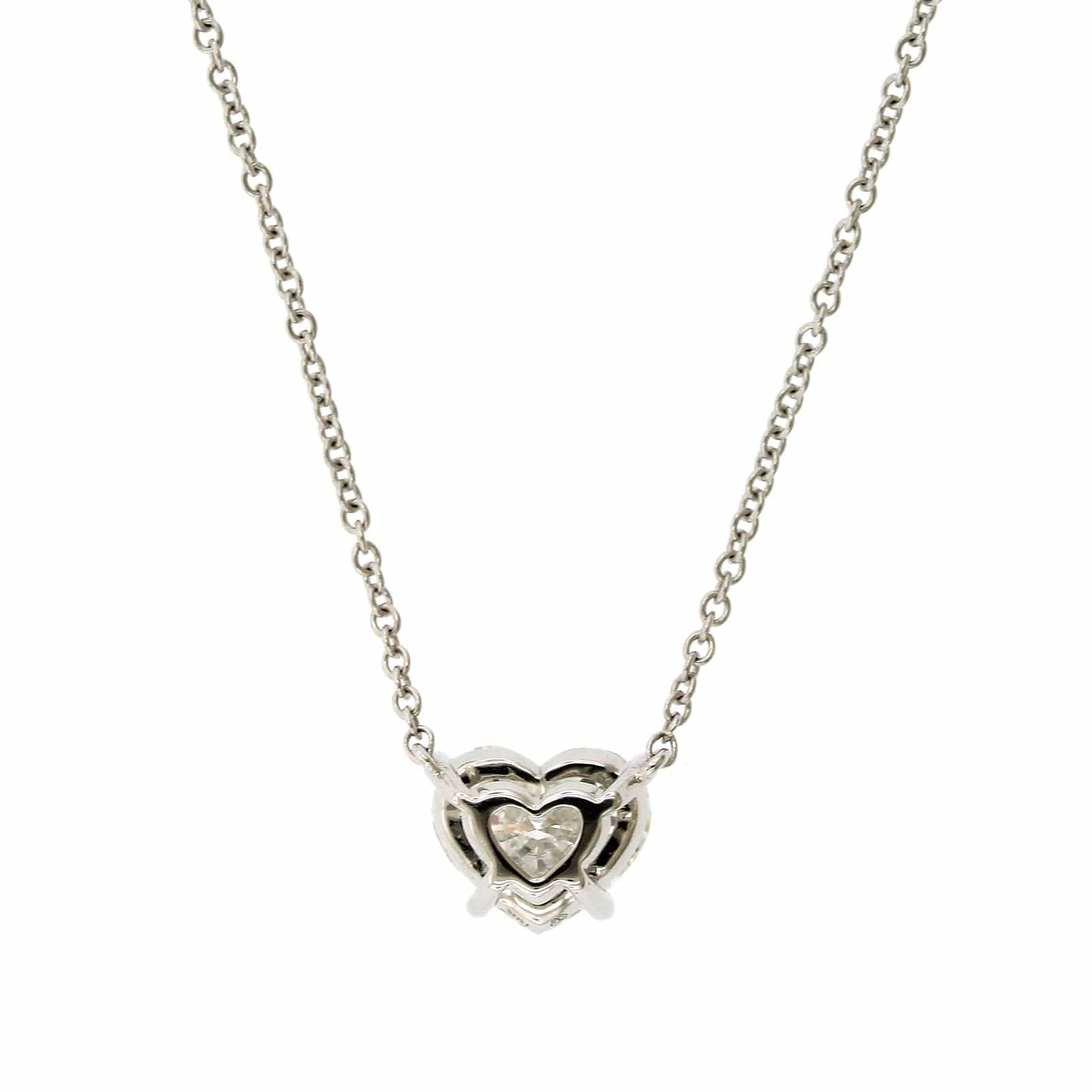 18K White Gold Heart Shape Diamond Pendant, white gold, Long's Jewelers