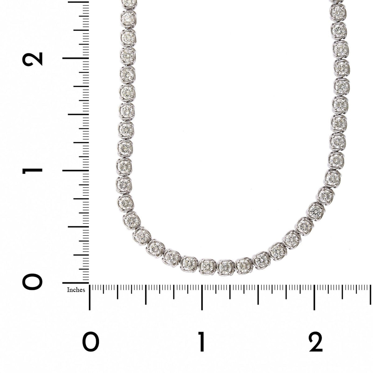 18K White Gold Semi Bezel Set Diamond Line Necklace, 18k white gold, Long's Jewelers