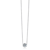 18K White Gold Solitaire Diamond Pendant, White Gold, Long's Jewelers