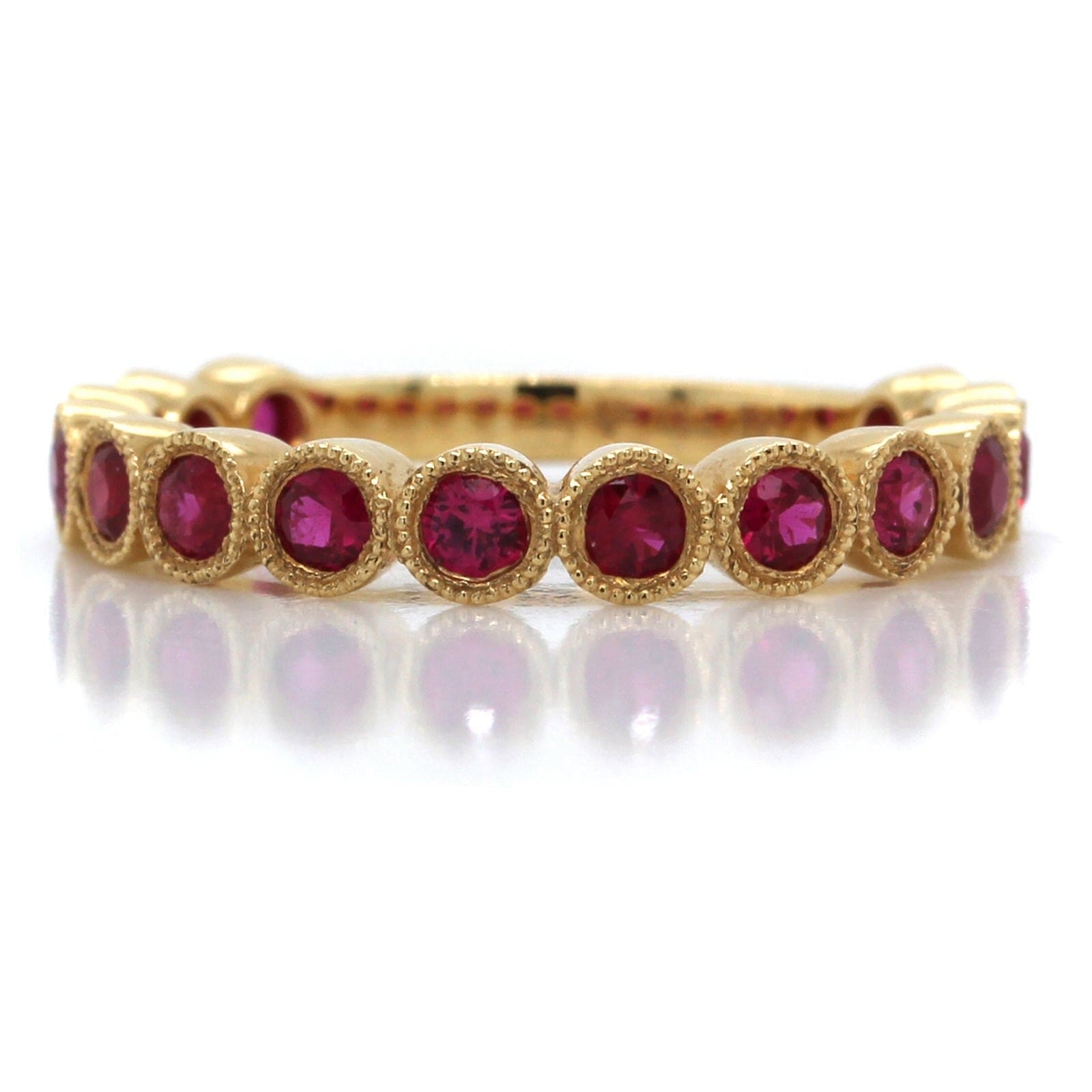 18K Yellow Gold Ruby Bezel Set Band – Long's Jewelers