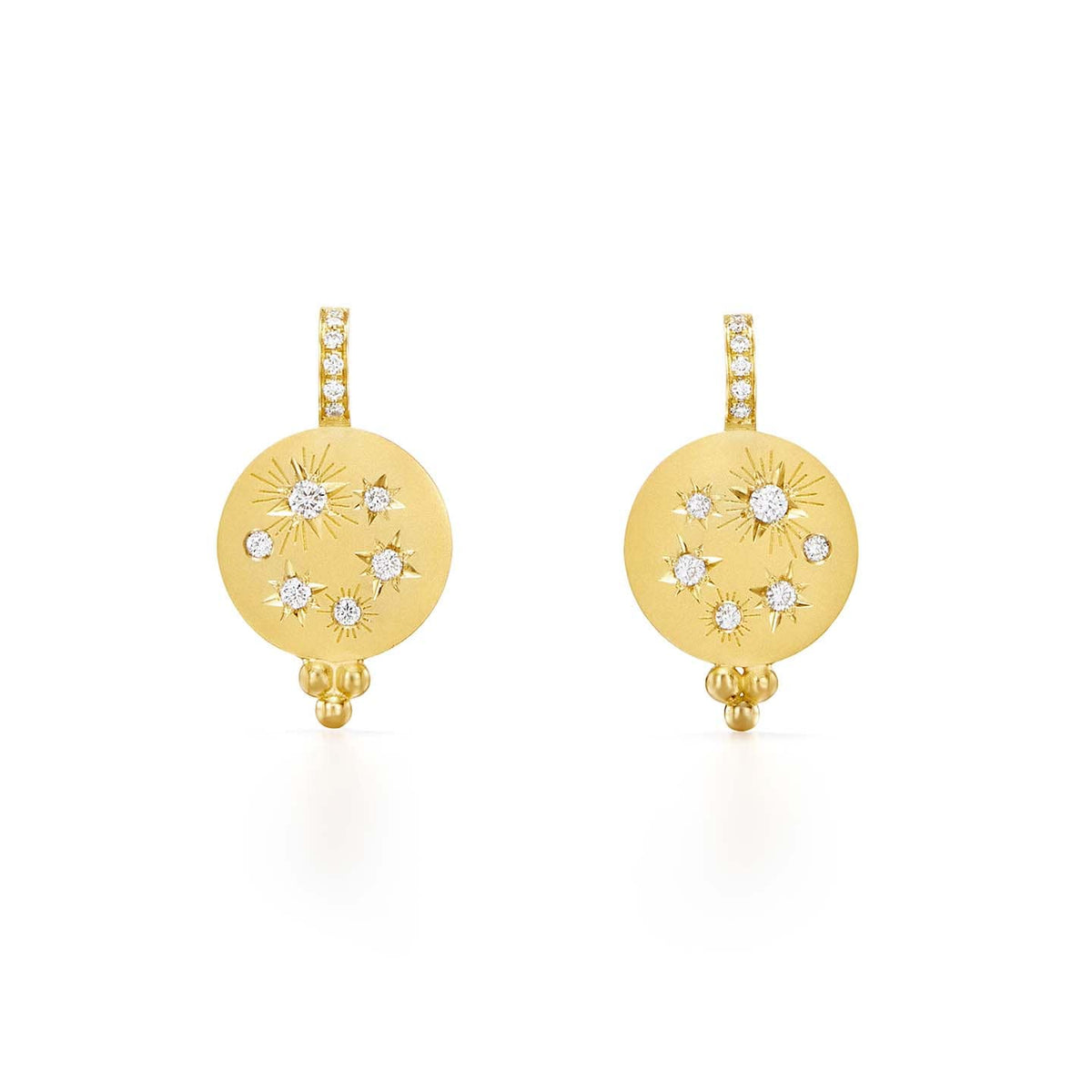 18K Yellow Gold Cosmo Diamond Dangle Earrings, yellow gold, Long's Jewelers