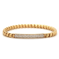 18K Yellow Gold Diamond Bar Stretch Bracelet, 18k yellow gold, Long's Jewelers