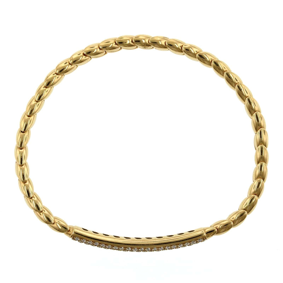 18K Yellow Gold Diamond Bar Stretch Bracelet, 18k yellow gold, Long's Jewelers