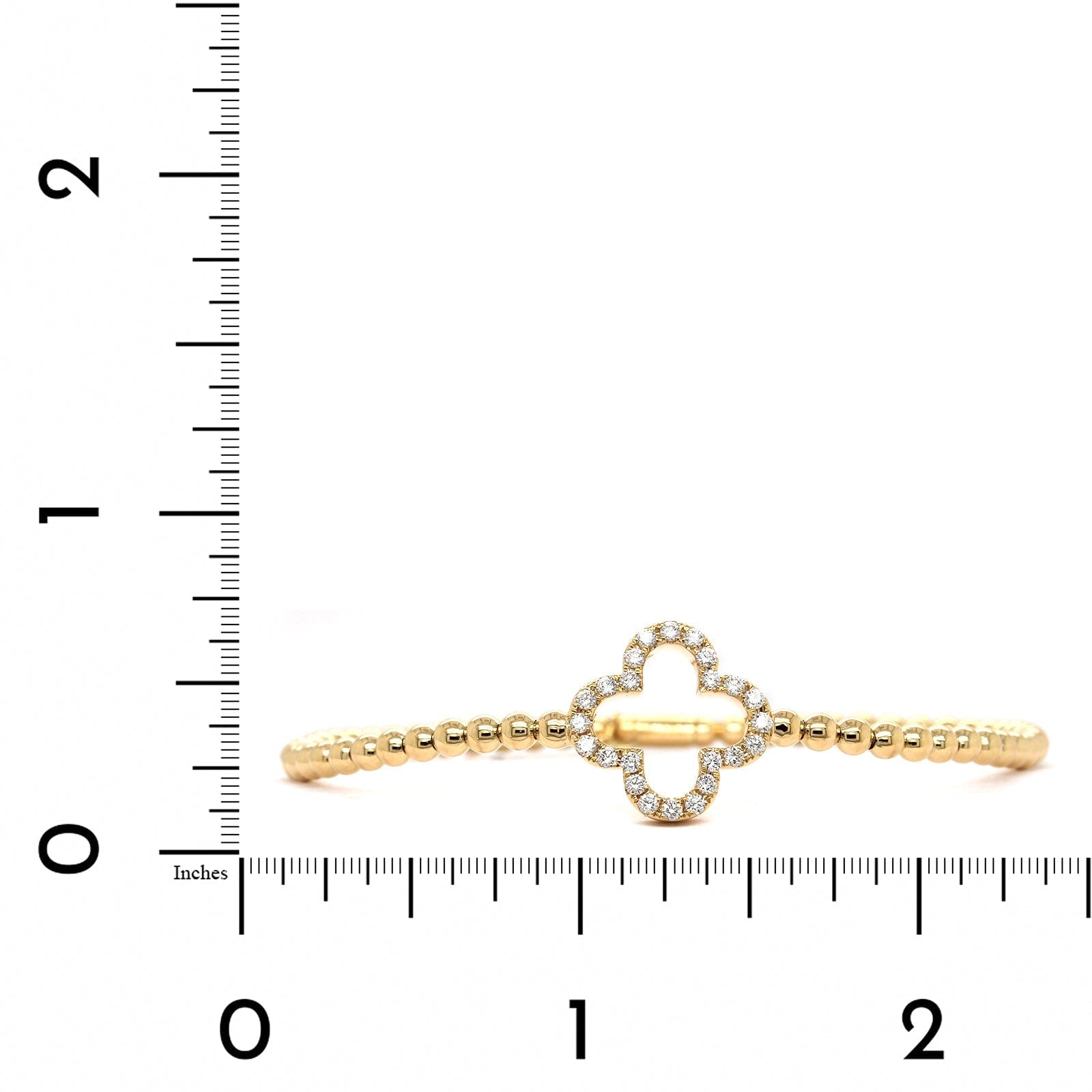 18K Yellow Gold Diamond Clover Stretch Bracelet, 18k yellow gold, Long's Jewelers