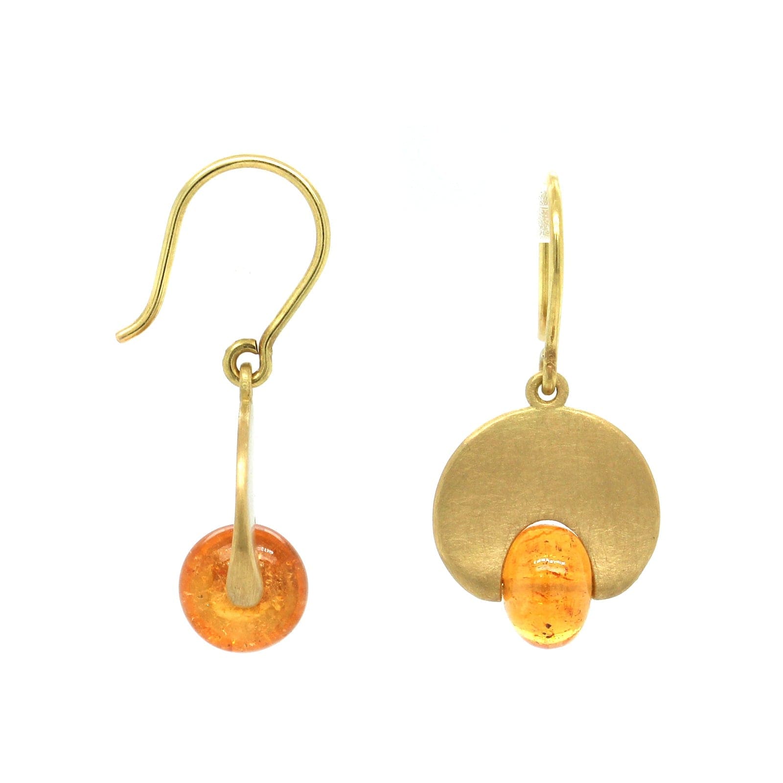 18K Yellow Gold Mandarin Garnet Drop Earrings,18k yellow gold, Long's Jewelers