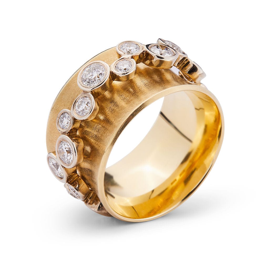 18K Yellow Gold and 14K White Gold Orbit Diamond Band