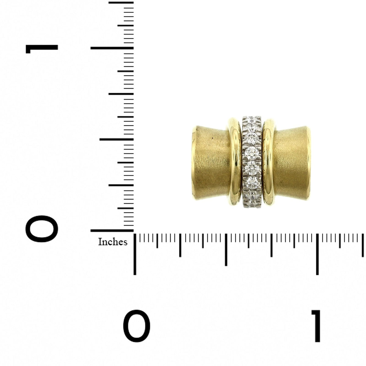 18K Yellow Gold and Platinum Pave Diamond Orbit Bead Enhancer