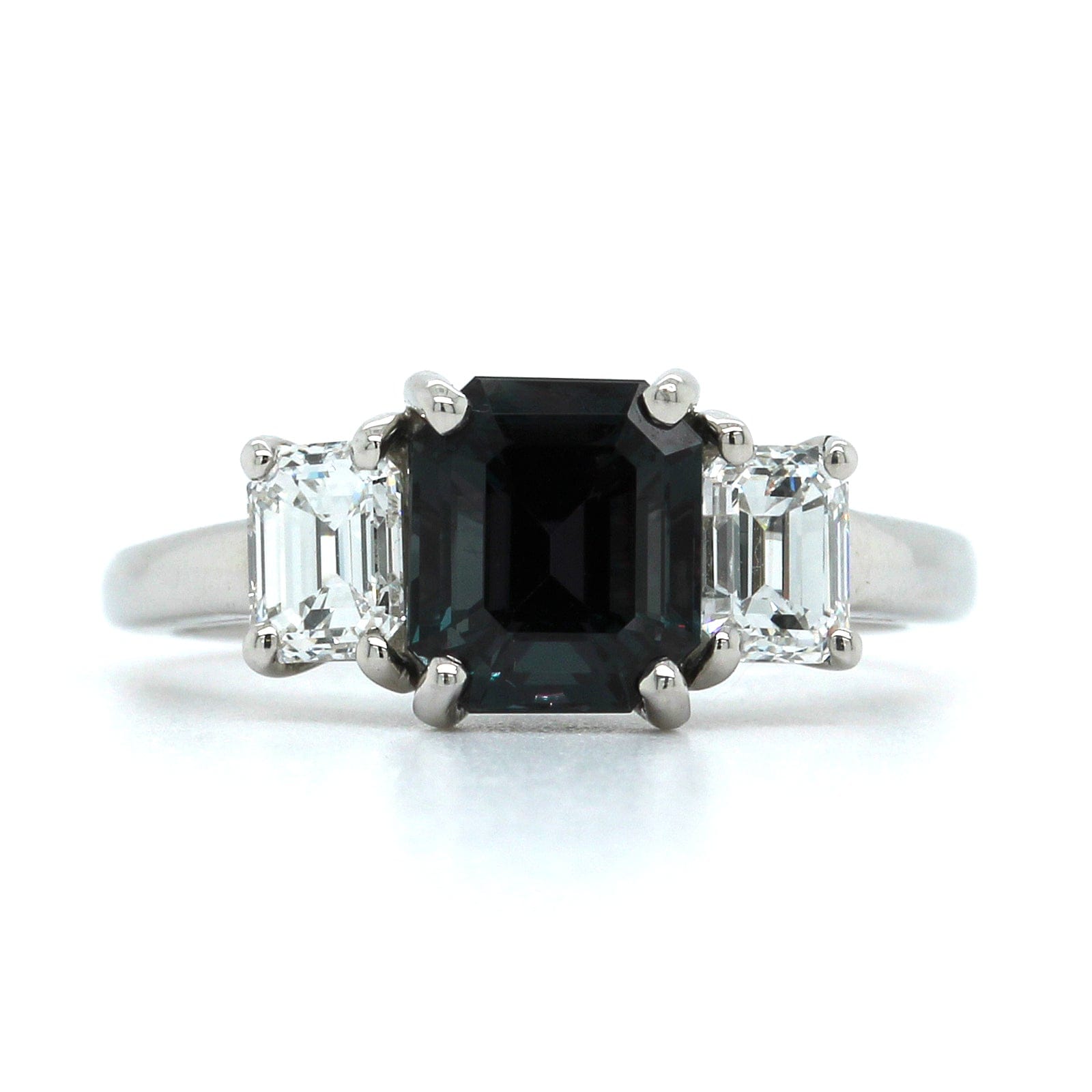 Platinum Octagonal Alexandrite Diamond Ring