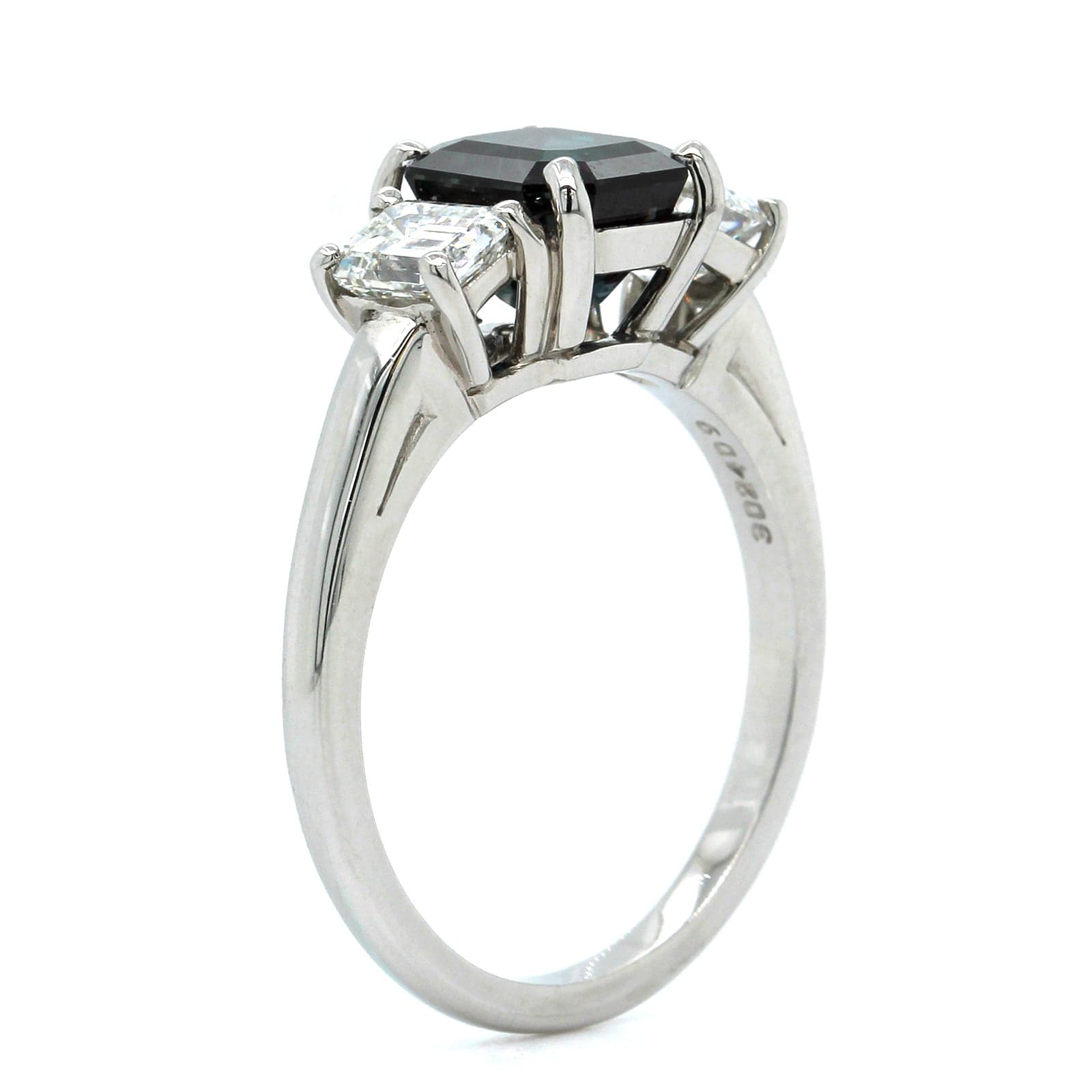 Platinum Octagonal Alexandrite Diamond Ring