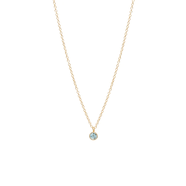 14K Yellow Gold Bezel Set Aquamarine Pendant, 14k yellow gold, Long's Jewelers