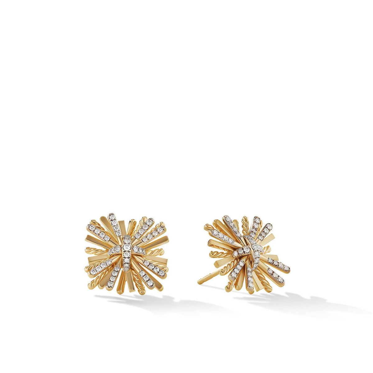 Angelika Stud Earrings in 18K Yellow Gold with Pavé Diamonds, Yellow Gold, Long's Jewelers