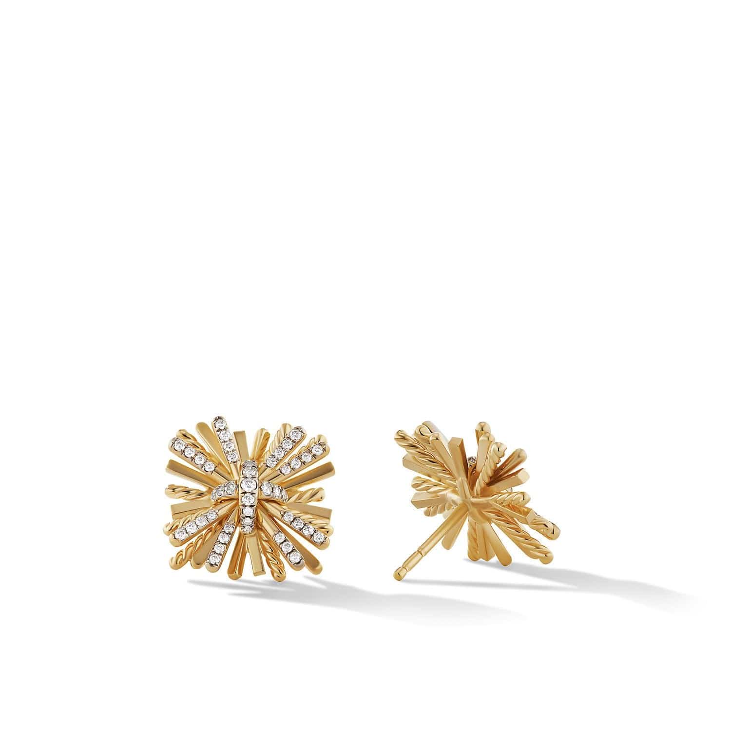 Angelika Stud Earrings in 18K Yellow Gold with Pavé Diamonds