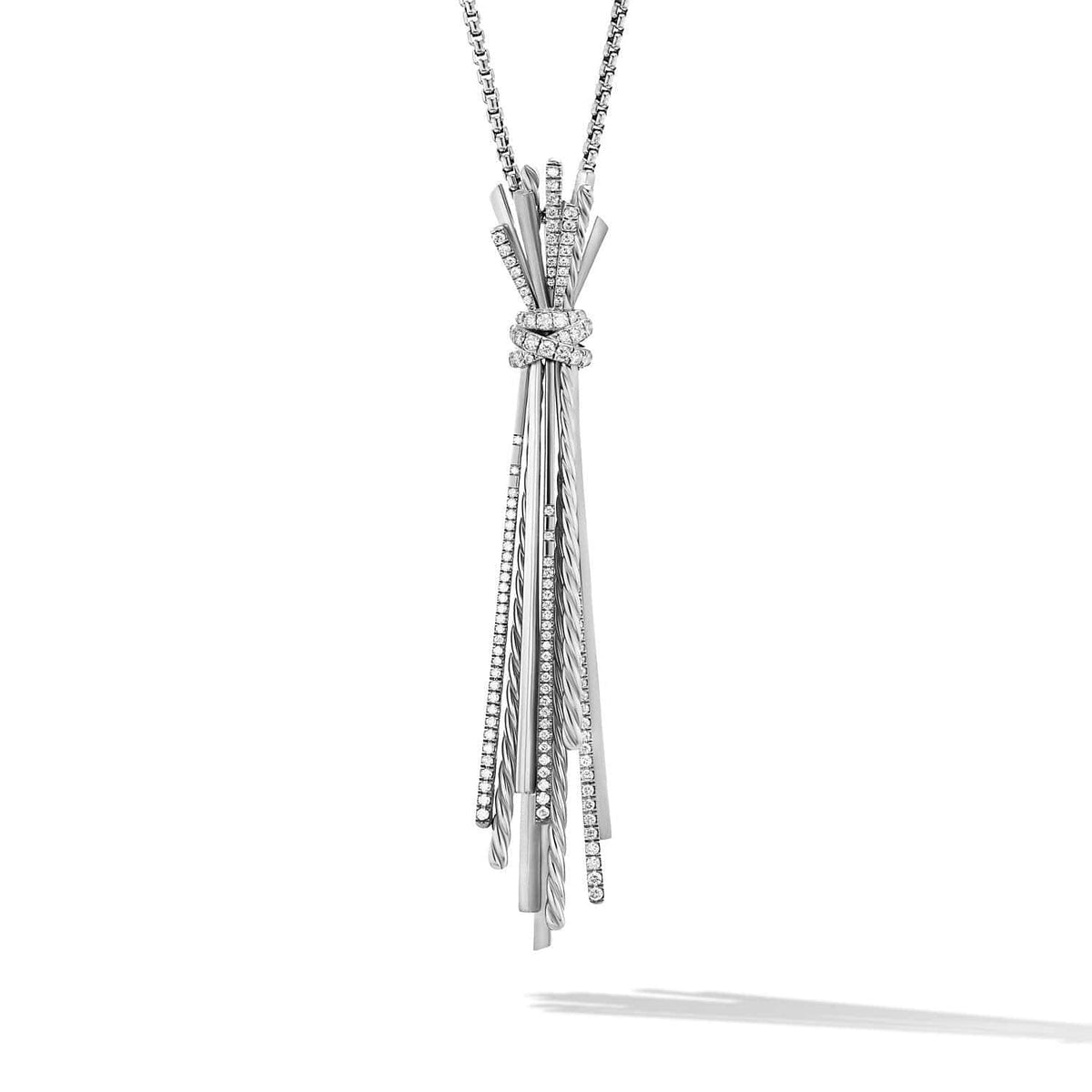 Angelika Y Necklace with Pavé Diamonds, Sterling Silver, Long's Jewelers