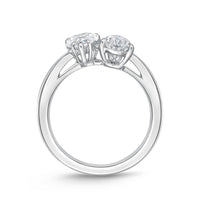 18K White Gold 2 Stone Pear Shape Diamond Ring