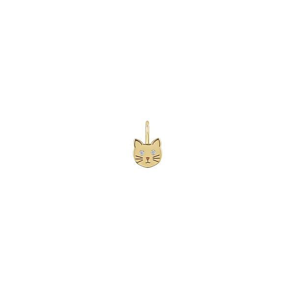 14K Yellow Gold Diamond Cat Charm, 14k yellow gold, Long's Jewelers