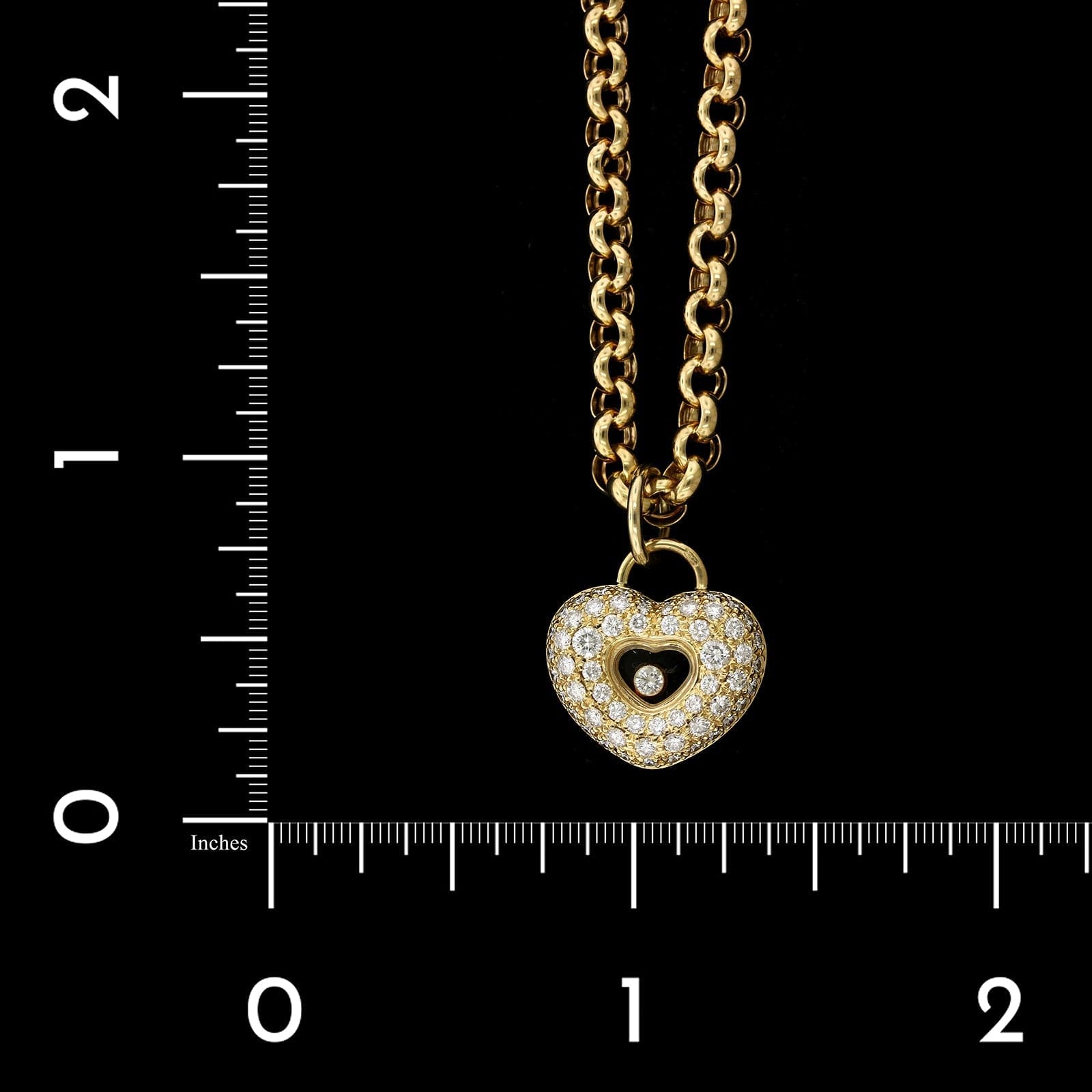 Chopard Estate 18K Yellow Gold Happy Diamond Heart Pendant