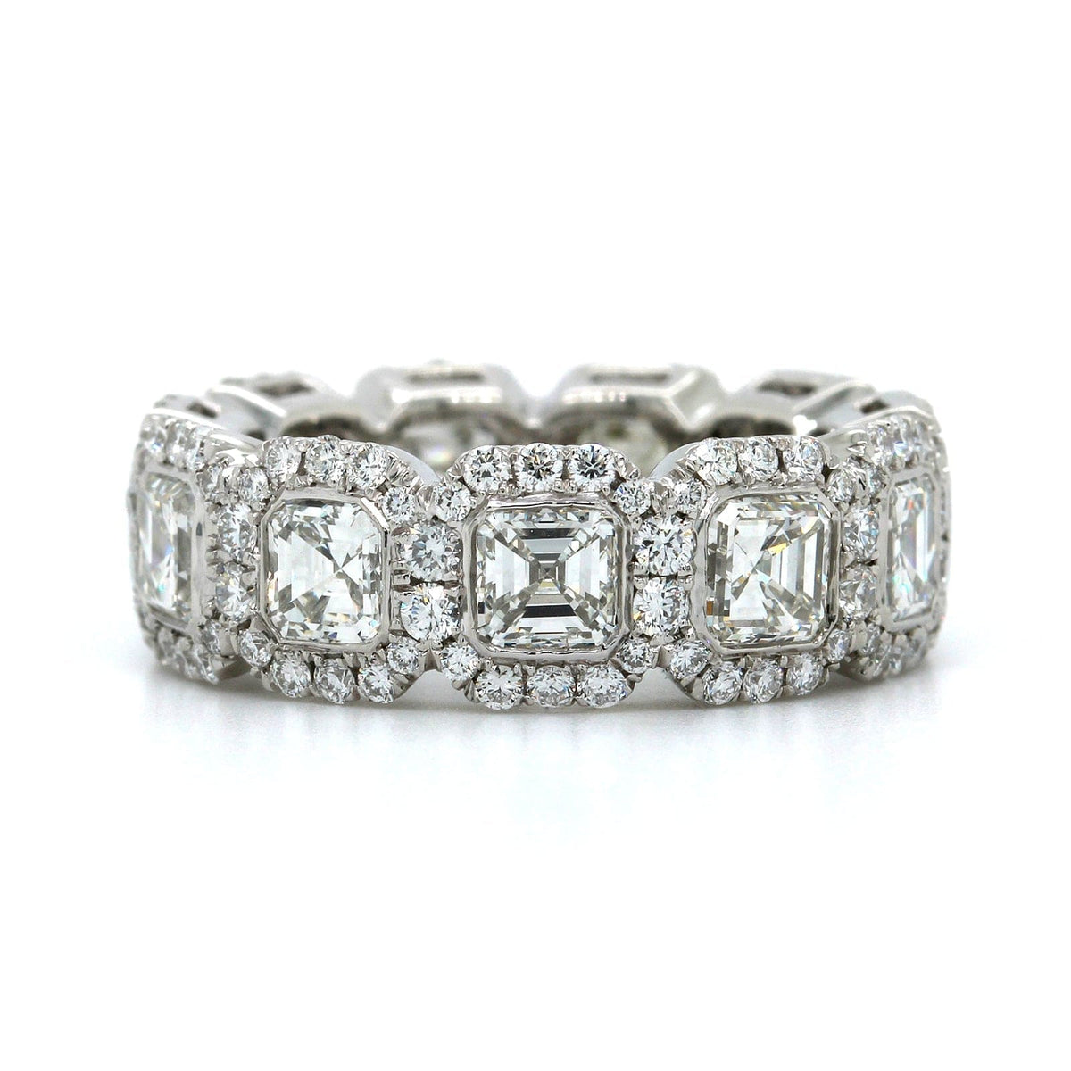 Platinum Emerald Cut Diamond Eternity Band