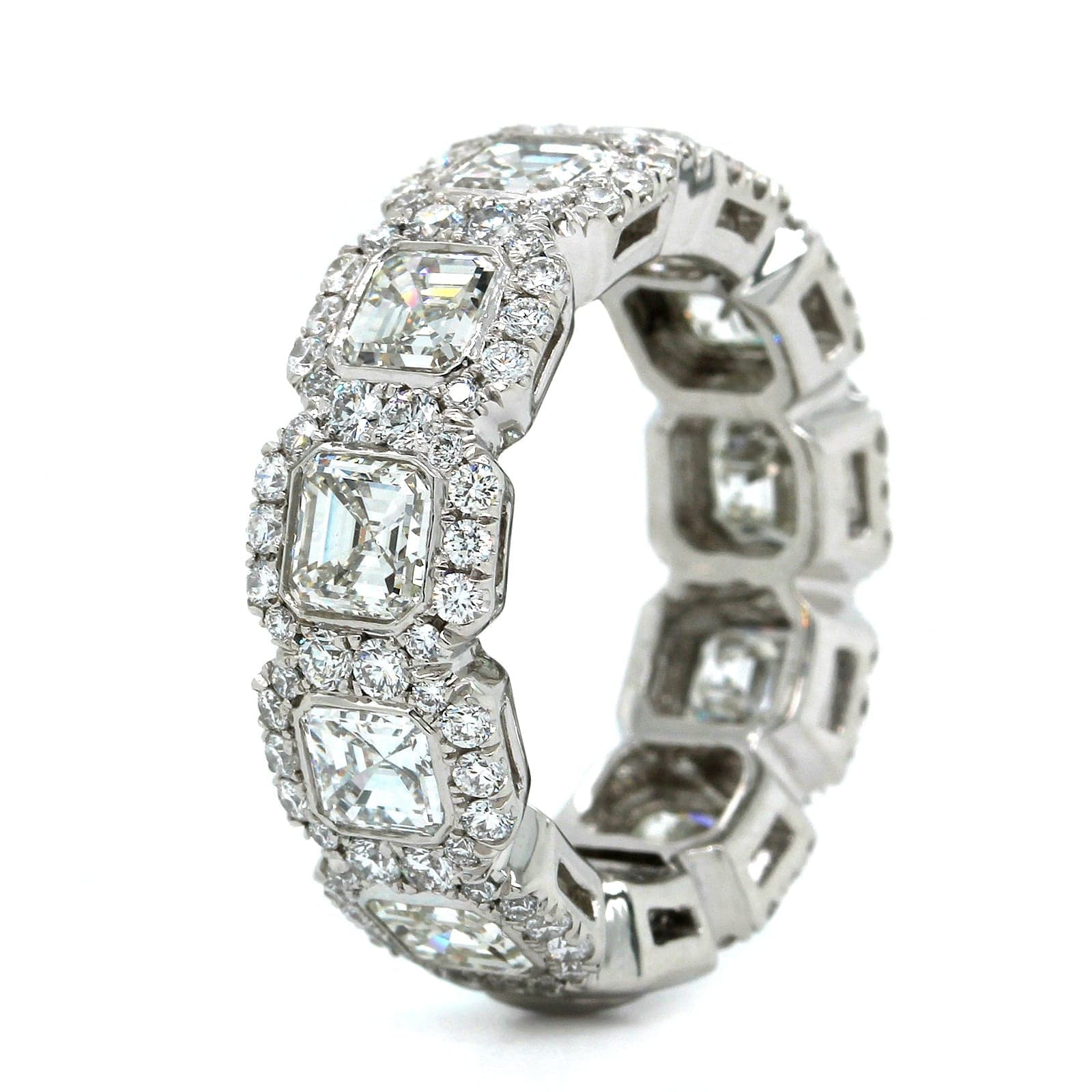 Platinum Emerald Cut Diamond Eternity Band