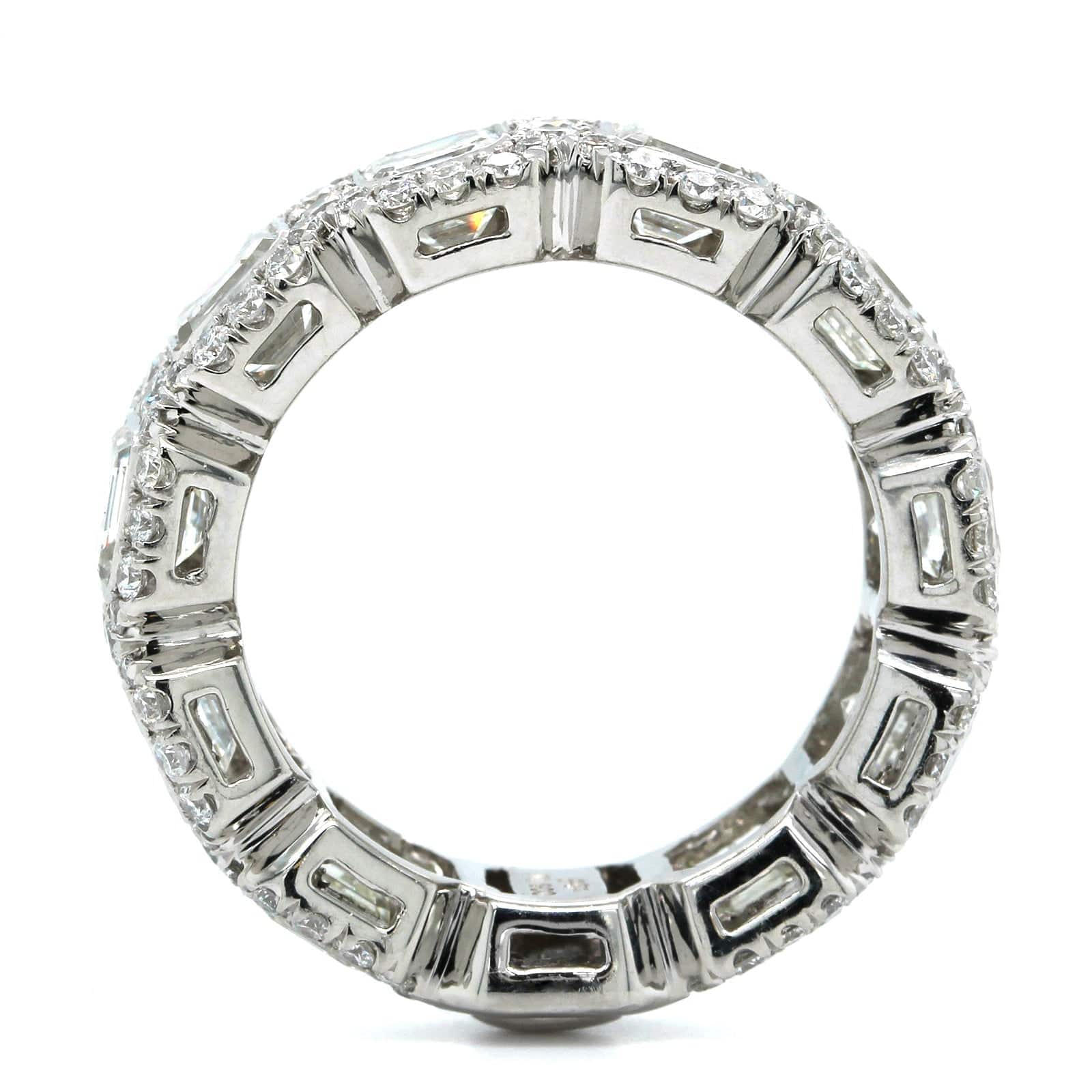 Platinum Emerald Cut Diamond Eternity Band