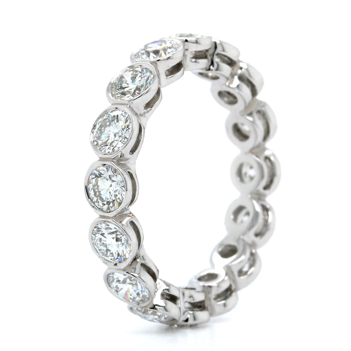 Platinum Bezel Set Round Diamond Eternity Band