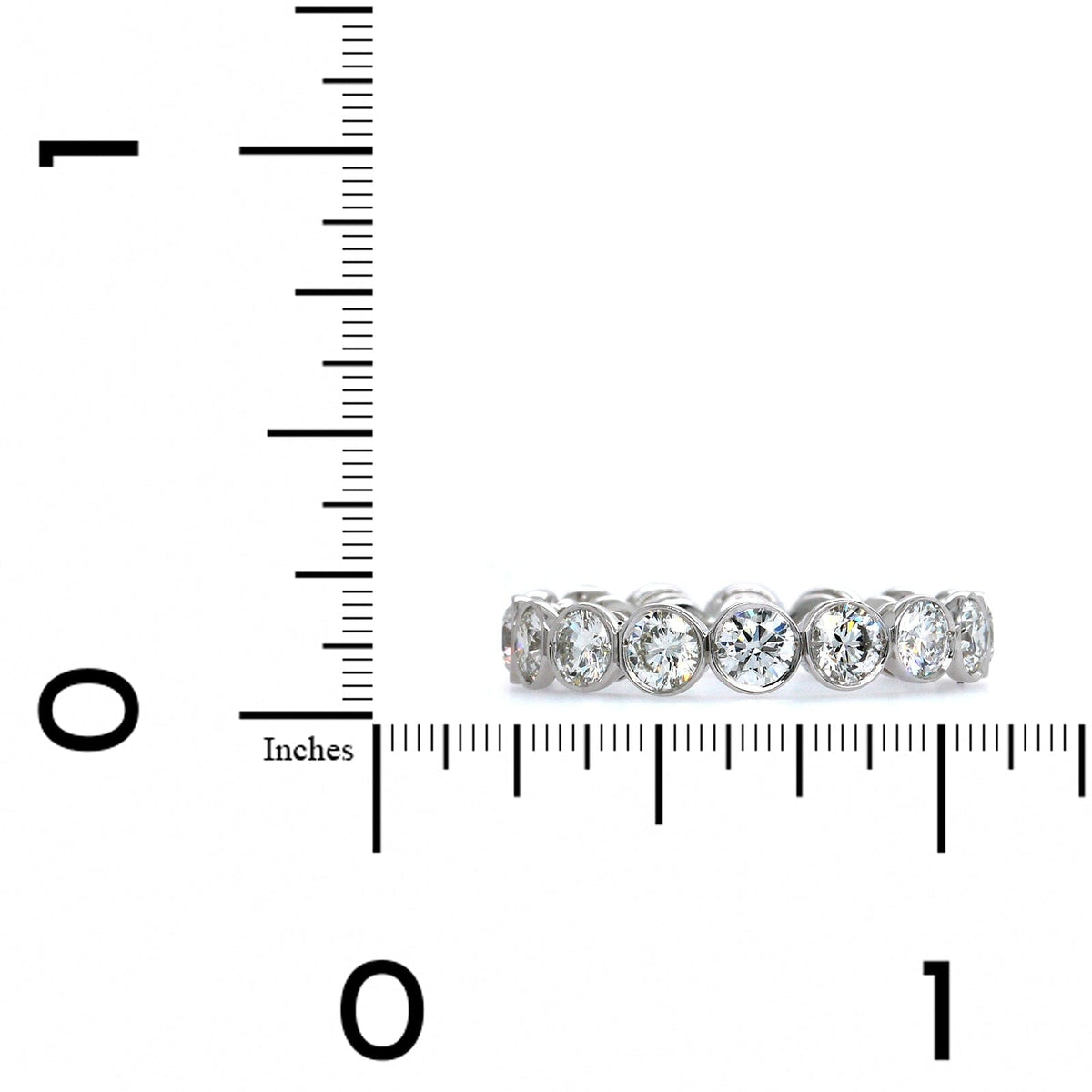 Platinum Bezel Set Round Diamond Eternity Band