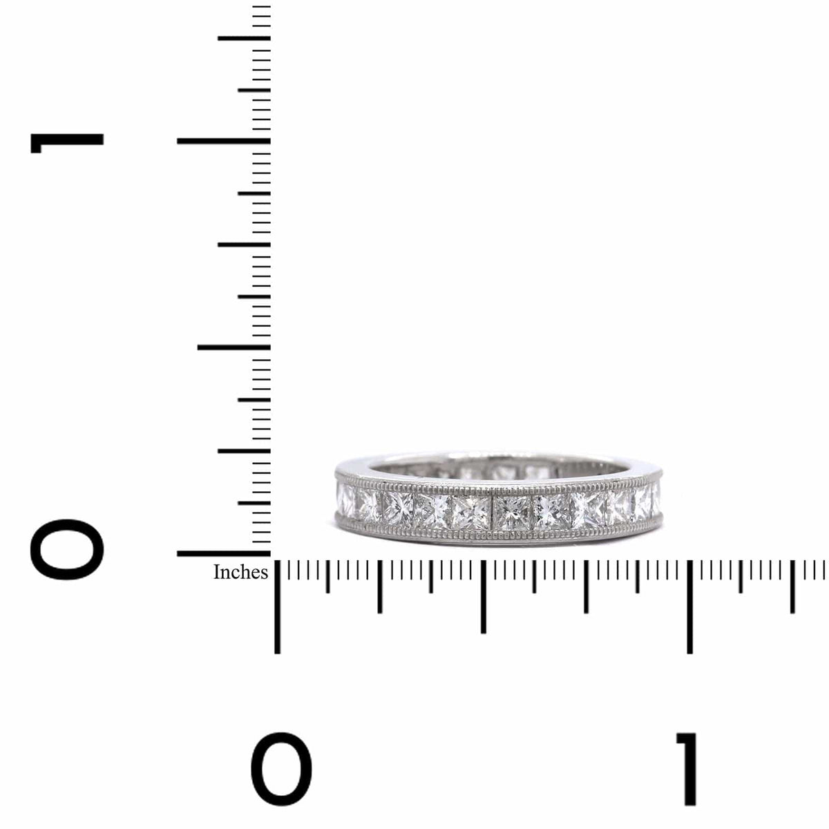 Platinum Milgrain Channel Set Diamond Band