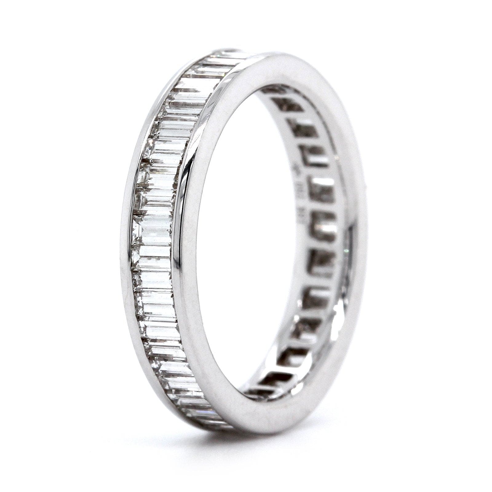 18K White Gold Channel Set Baguette Diamond Eternity Band