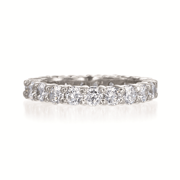 18K White Gold Shared Prong Eternity Diamond Band