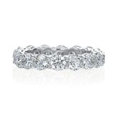 18K White Gold Shared Prong Eternity Diamond Band