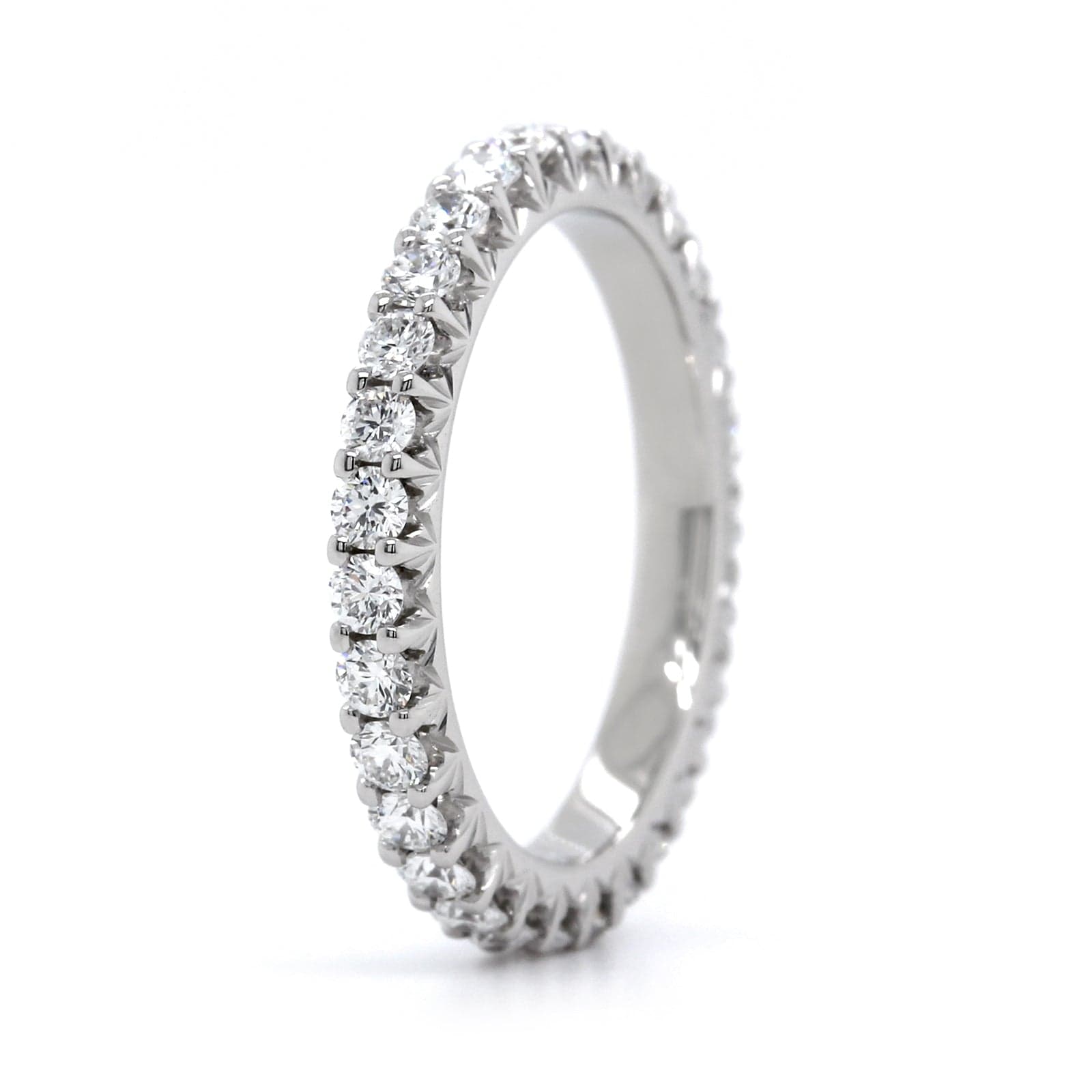 Platinum Shared Prong Diamond Eternity Band