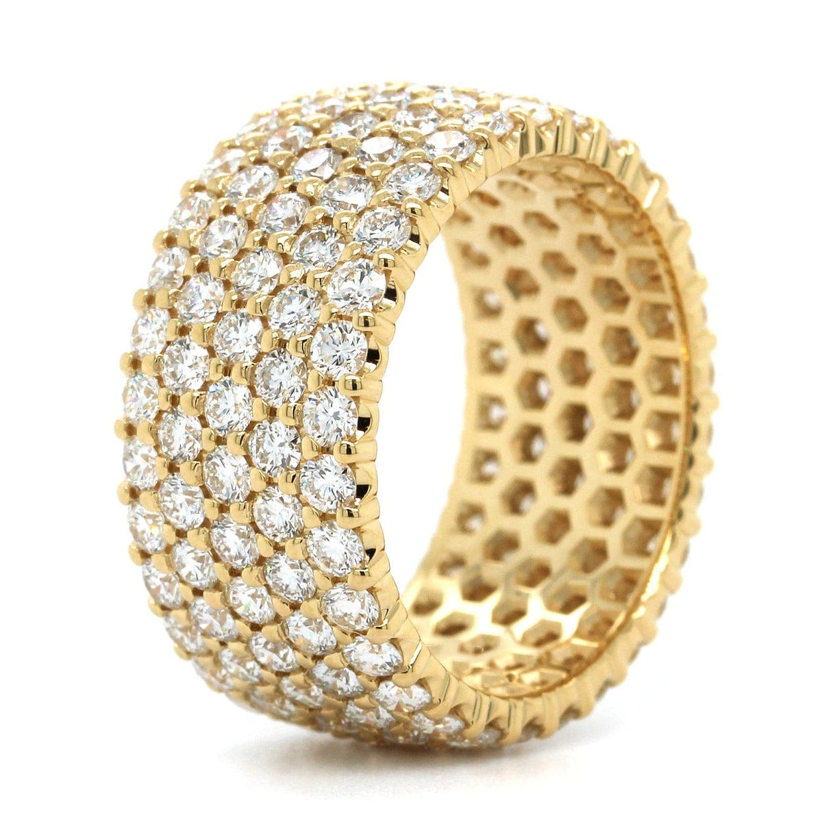 18K Yellow Gold 5 Row Diamond Eternity Band, Longs Jewelers