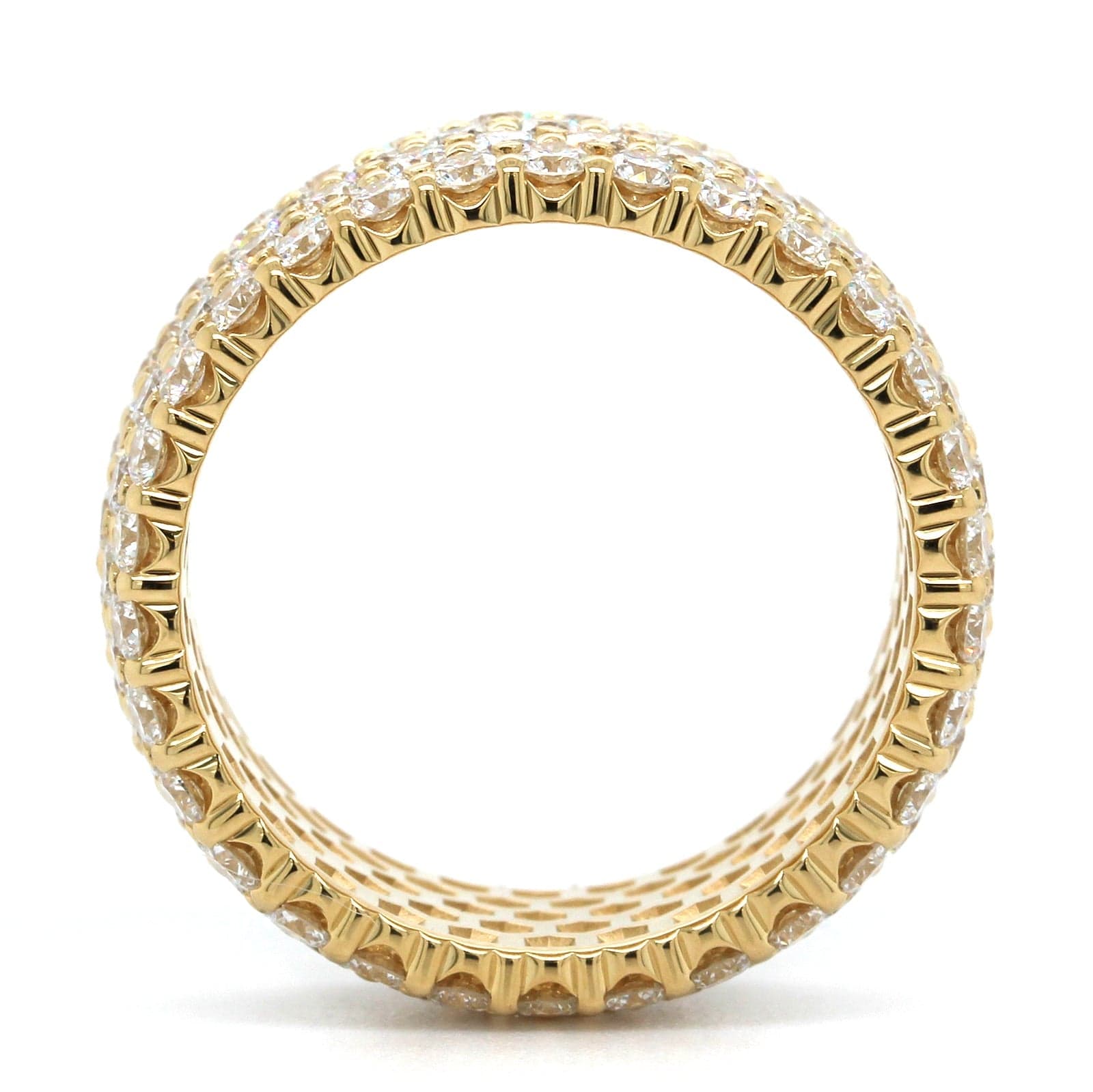 18K Yellow Gold 5 Row Diamond Eternity Band, Longs Jewelers