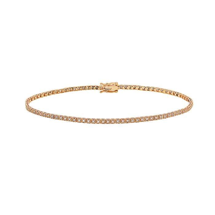 14K Yellow Gold Diamond Line Bracelet