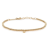 14K Yellow Gold Bead Diamond Bracelet