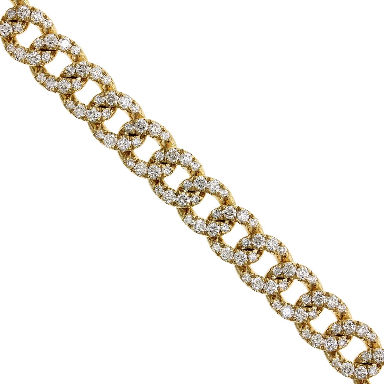 18K Yellow Gold Diamond Curb Link Bracelet, Long's Jewelers