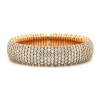 18K Yellow Gold Pave Diamond Stretch Bracelet