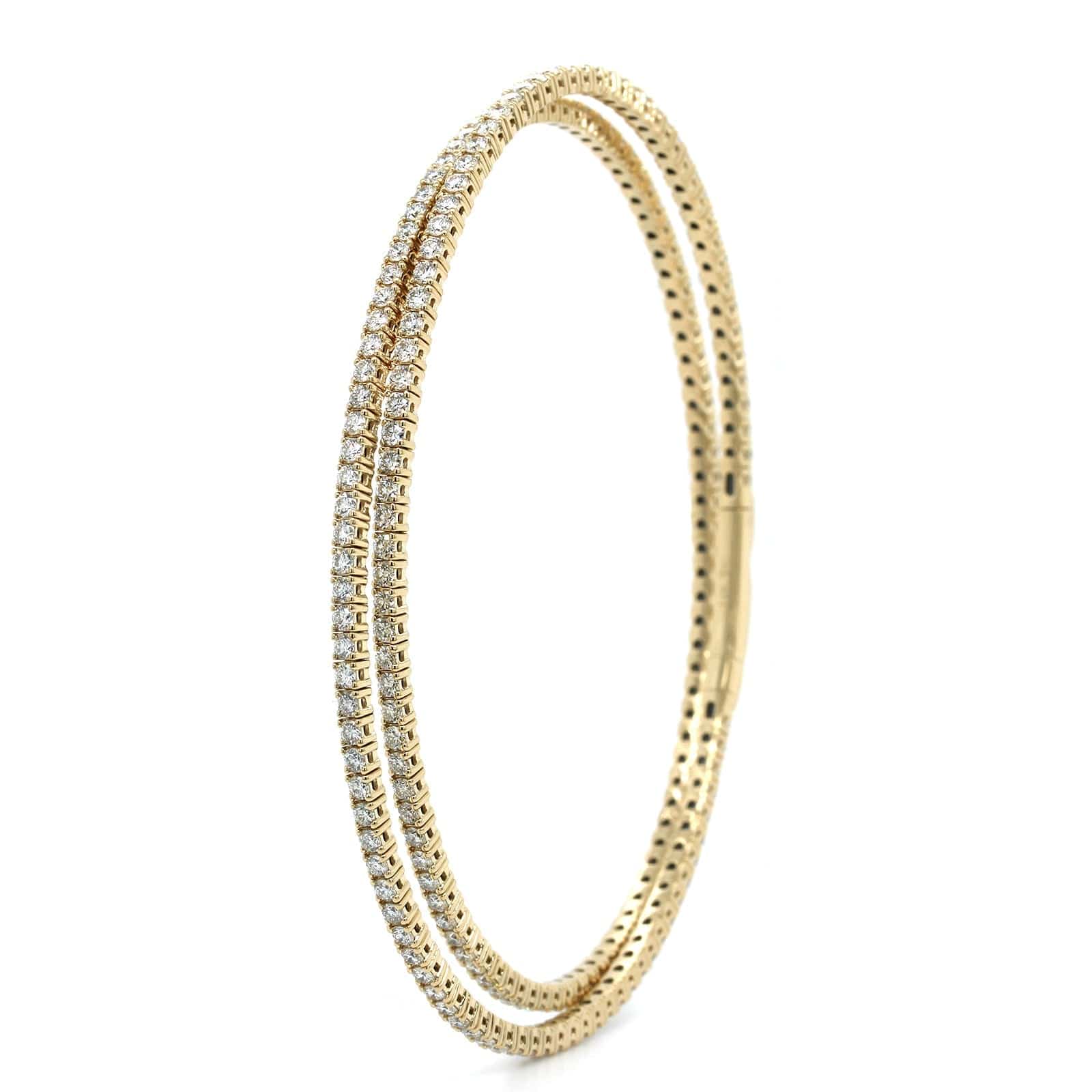 14K Yellow Gold Double Flex Diamond Wrap Bracelet