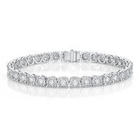 18K White Gold Bouquet Line Diamond Bracelet, 18k white gold, Long's Jewelers