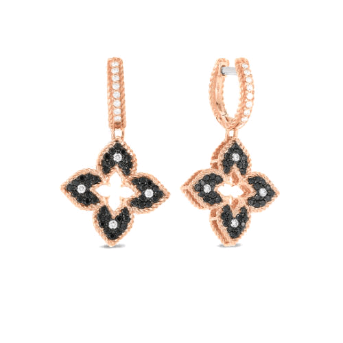 18K Rose Gold Flower Diamond Earrings