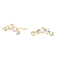 18K Yellow Gold Diamond Earrings