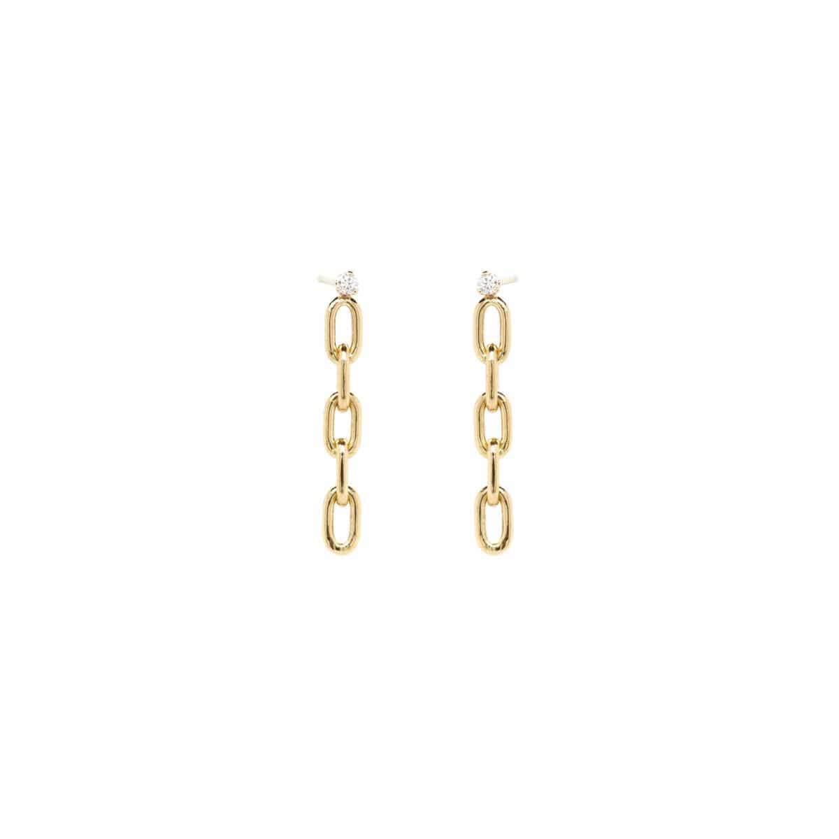 14K Yellow Gold Link Earrings